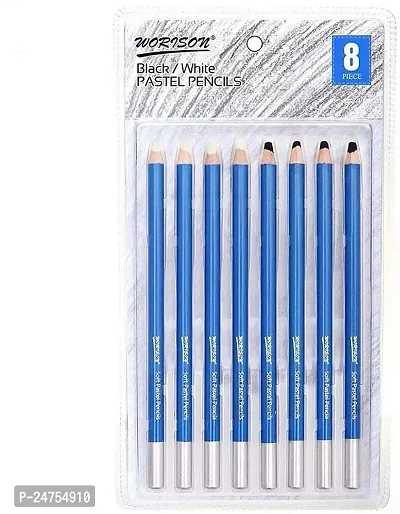 sabahz Pastel Pencil triangle Shaped Color Pencils (Set of 1 White Black)