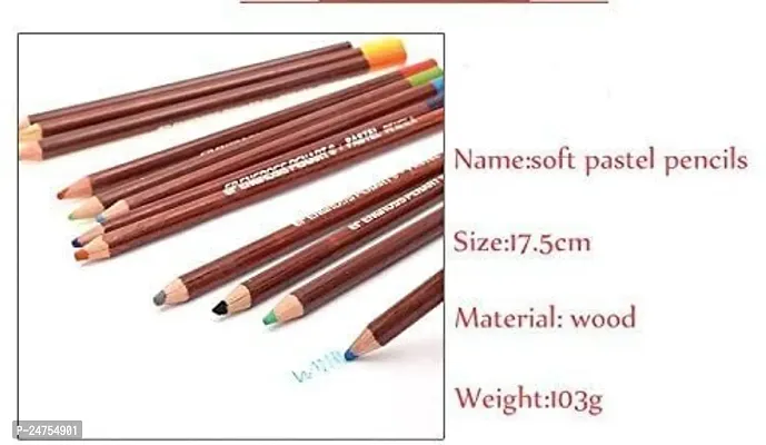 53 Arts 12 round Shaped Color Pencils (Set of 1 Pastel color)-thumb2