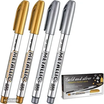 sabahz NA Gel Pen (Pack of 4 Silver Gold)