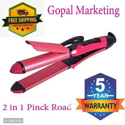 pink rod 2 in 1 straightner and curler for hair styling Hair Straightener