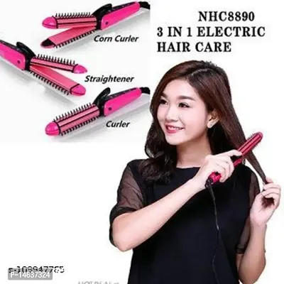 pink rod 2 in 1 straightner and curler for hair styling Hair Straightener-thumb4