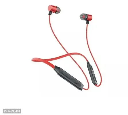 Stylish Red In-ear Bluetooth Wireless Headphones With Microphone-thumb0