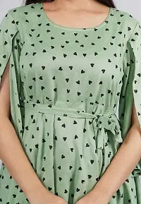 Women's Rayon Heart Design Printed Casual Top (Light Green_XXL)-thumb1