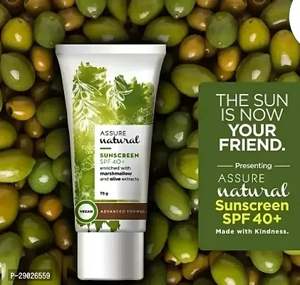 Assure Marshmallow and Olive Extracts Natural Sunscreen Cream with SPF 40+ (75g) Pack of 3-thumb5