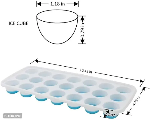 Homeglare Ice Cube Tray with Lid 1 pc 21 Cube (Color and Print May Vary) Multicolor Silicone Ice Cube Tray (Pack of1)-thumb4