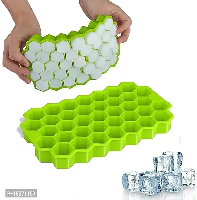 Silicone BPA Free Honeycomb Shaped Flexible Ice Trays Set ,Creates 74 Ice Cubes (Pack Of 1)-thumb0