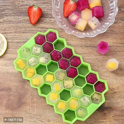 Silicone BPA Free Honeycomb Shaped Flexible Ice Trays Set ,Creates 74 Ice Cubes (Pack Of 1)-thumb3