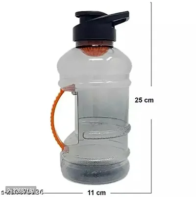 1.5 L Beast Sports Water/Protein Gallon BPA Free Bottle with Mixer Ball and Strainer (Unbreakable, Freezer Safe)(Black/Orange), Plastic, Set of 1 Piece-thumb4