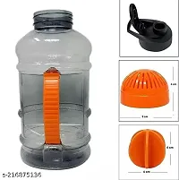 1.5 L Beast Sports Water/Protein Gallon BPA Free Bottle with Mixer Ball and Strainer (Unbreakable, Freezer Safe)(Black/Orange), Plastic, Set of 1 Piece-thumb1