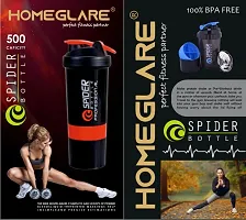 Homeglare Spider Protein Gym Shaker Bottle for Gym - 500 Milliliters-thumb1
