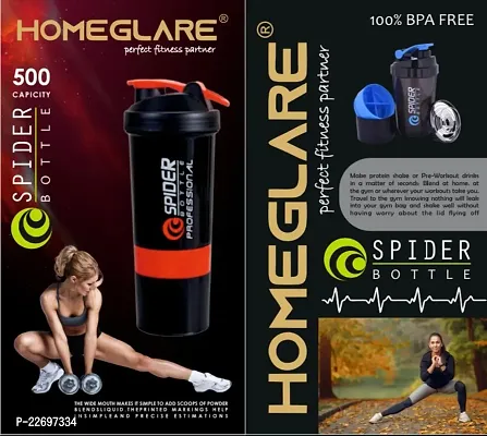 Homeglare Spider Protein Gym Shaker Bottle for Gym - 500 Milliliters-thumb2