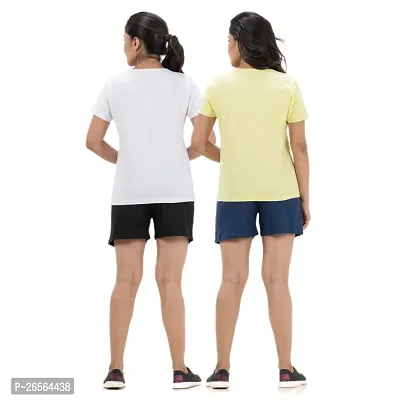 STYLE AK Women Solid White, Yellow, Black, Blue Top  Shorts Set-thumb5