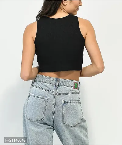 Classic Cotton Solid Crop Tops for Women-thumb2