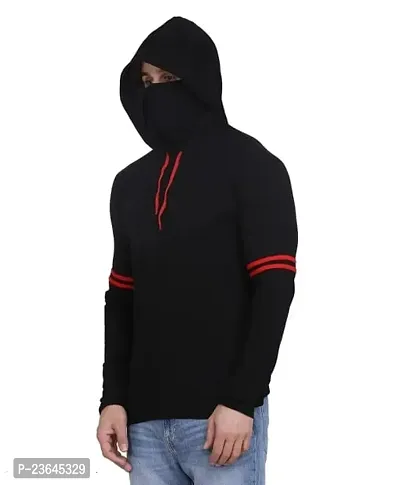 Trendy Cotton Blend Regular Fit Hoodie with Mask for Men