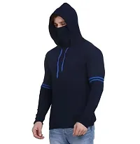 Trendy Cotton Blend Regular Fit Hoodie with Mask for Men-thumb3