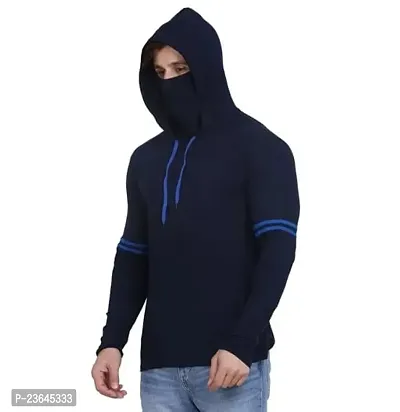Trendy Cotton Blend Regular Fit Hoodie with Mask for Men-thumb4