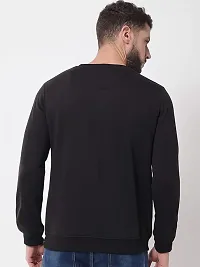Mens Solid  Round Neck Black Sweatshirts-thumb1