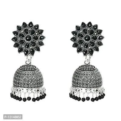 Johar Kamal Kundan work Jhumka with Black Beads , Pack of 1, JKER_115-thumb0