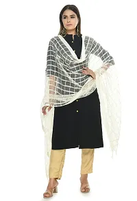 MOEZA Cotton Square Off White Dupatta, Pack of 1, MFD0008-thumb1