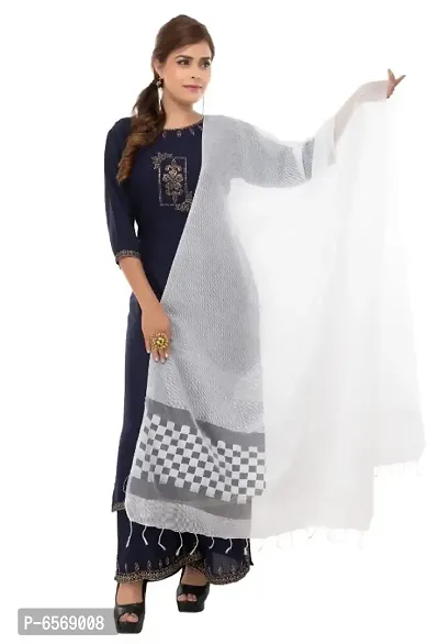 MOEZA White Buta Cut Dupatta