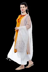 MOEZA Off White Buta Cut Dupatta-thumb1