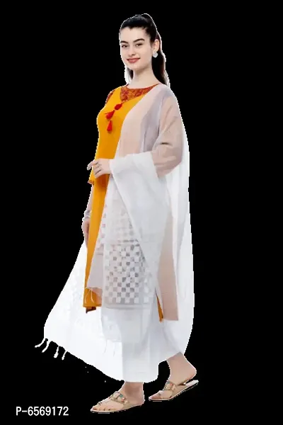 MOEZA Off White Buta Cut Dupatta-thumb2