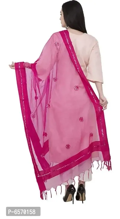 MOEZA Magenta Orgenza Gota Flower Dupatta-thumb2