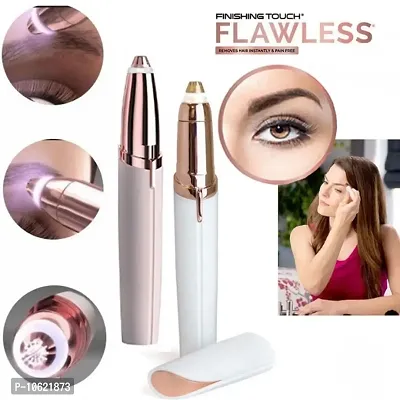 FLAWLESS TRIMMER. Eyebrows Hair shaver with fine hair remover. Gold coated trimming head for clean and cut free shave. BATTERY NOT INCLUDED.-thumb4