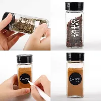 Salt  Pepper Square Glass Spice Jar with Black Sifter Two Sided Sifter Cap,Masala jar Spice Container (Each Bottle 120ml) (12 Piece)-thumb1