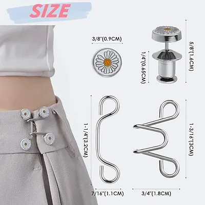 Buy Detachable Buttons for Jeans,2 Sets Adjustable Waist Buckle Extender  for Jeans Waist Tightener Instant Jean Buttons for Loose Jeans Pants Dress,  No Sewing Required Detachable Jean Pin - Lowest price in