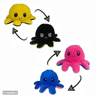 Reversible Octopus 2 Color Cute Soft Plushie Stuffed Toy For Kids Small Soft Toys Perfect Plush Toys For Gifting-Combo Toys Pack Of 4