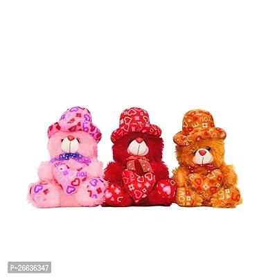 BAMANI Teddy Bear-3 Cute Soft Plushie Stuffed Toy for Kids Small Soft Toys Perfect Plush Toys for Gifting-Combo Toys (Pack of 3)-thumb0