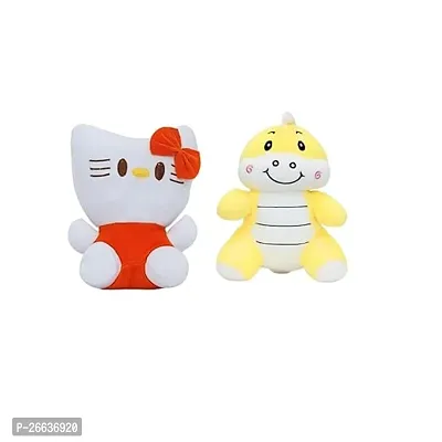 BAMANI KITY_Baby Monster Cute Soft Toy Plushie Stuffed Toy for Kids Small Perfect Plush Toys for Gifting (Pack of 2 Orange Yellow)