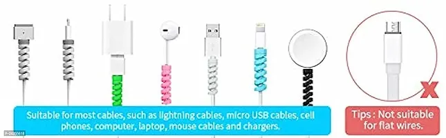 Spiral Charger Spring Cable Protector Data Cable Saver-  4 Pieces, Random Color