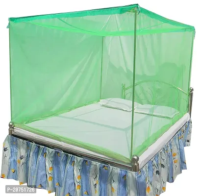 Stylish Single, Double,King,Queen Bed Poly Cotton Edge Traditional Mosquito Net Green Color (Polycotton, 7X7 Feet King Bed)