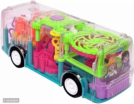 Wild Panda Transparent Bus With Sound  3D Flashing Light Toy For Kids-thumb0