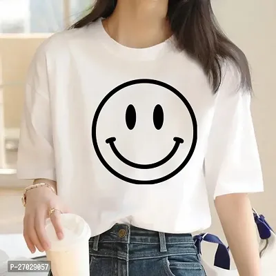 Stylist Cotton Blend Printed Tshirt For Women-thumb0