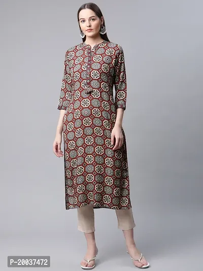 Straight Rust  Art Silk Kurta, Bottom Set For Women