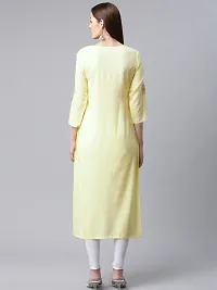 Straight Yellow  Rayon Kurta, Bottom Set For Women-thumb4