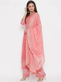 Anarkali Peach  Rayon Kurta, Bottom and Dupatta Set-thumb3