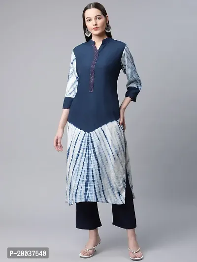 Straight Blue  Art Silk Kurta, Bottom Set For Women-thumb0