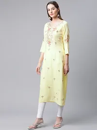 Straight Yellow  Rayon Kurta, Bottom Set For Women-thumb3