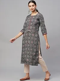 Straight Black  Art Silk Kurta, Bottom Set For Women-thumb3