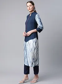 Straight Blue  Art Silk Kurta, Bottom Set For Women-thumb3