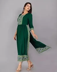 Rajasthani Jaipuri Kurti Rayon Stylish Front Embroidery Round Neck Kurta-thumb3