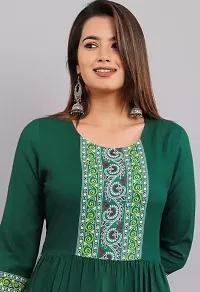 Rajasthani Jaipuri Kurti Rayon Stylish Front Embroidery Round Neck Kurta-thumb2