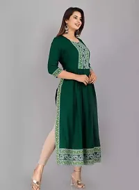 Rajasthani Jaipuri Kurti Rayon Stylish Front Embroidery Round Neck Kurta-thumb1