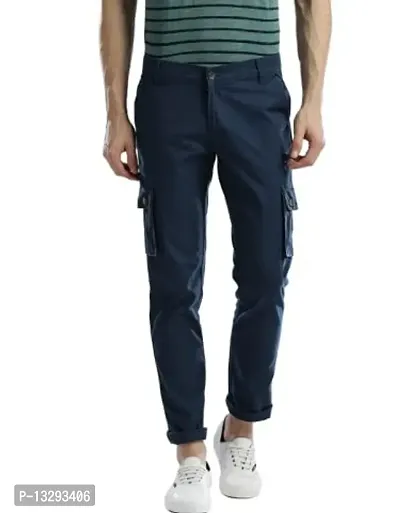Buy Dennis Lingo Solid Cotton Men's Casual Cargo Pant, Tapered Fit, Mid  Rise, Ankle Length, Multi-Pocket Drawstring Stretchable Cargos for Men,  Trousers Online In India At Discounted Prices