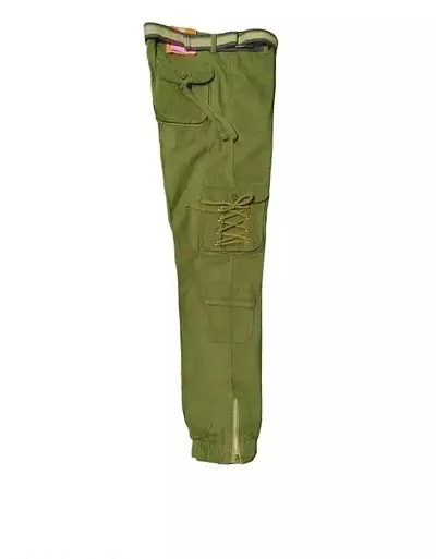 khaki mens premium cotton cargo pants MJC550074  Necked Jeans