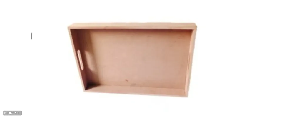 Tray Made of MDF. Unfinished Smooth Finished Surface. Suitable for Serving Items on Dining Table Smooth Unfinished MDF Tray Plain Tray for DIY Craft. [Size Approx 11''8'']-thumb0